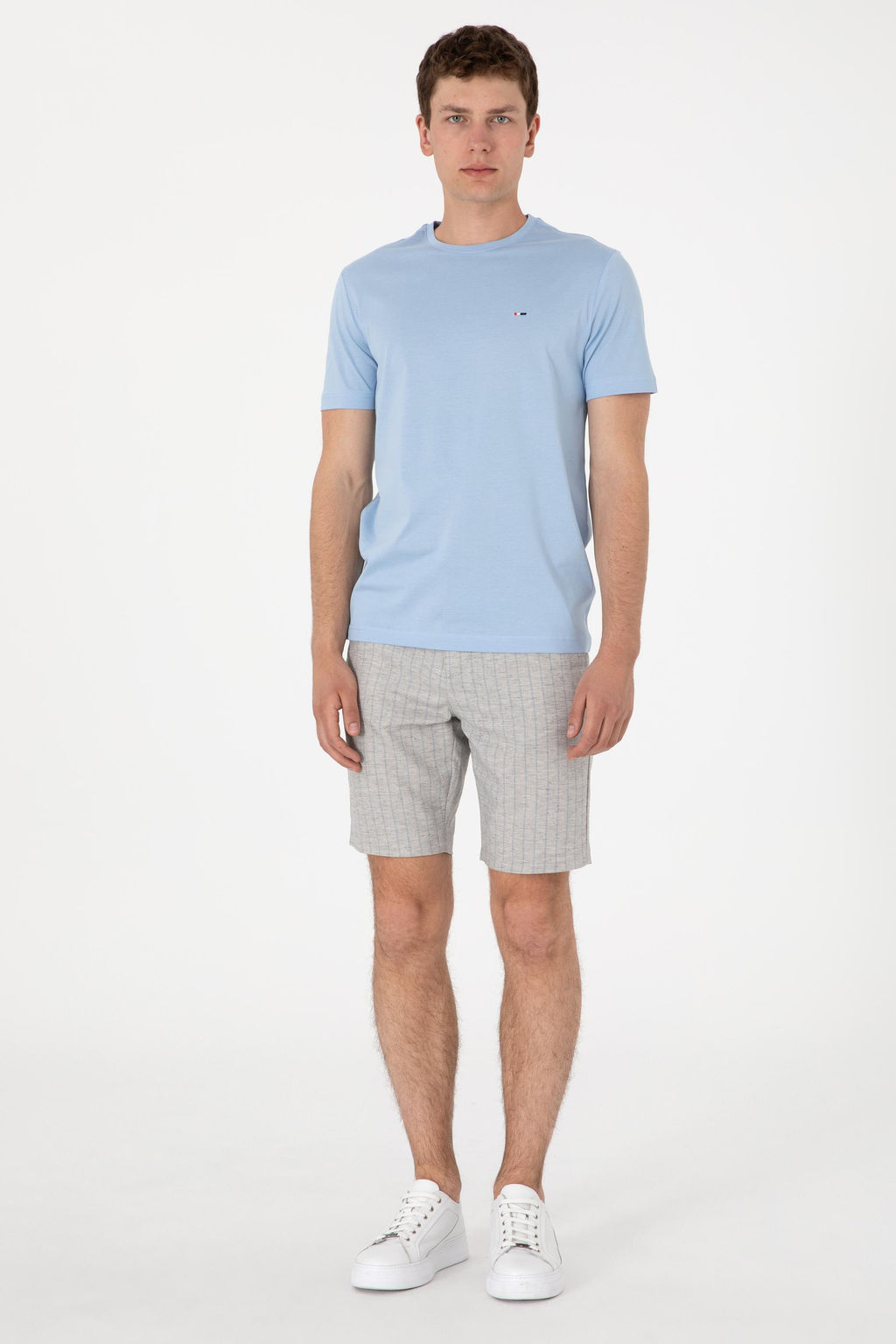 Erkek Regular Fit Bisiklet Yaka A__k Mavi Basic Ti__rt Sepette S_rpriz _ndirim - U.s. polo assn фото 4