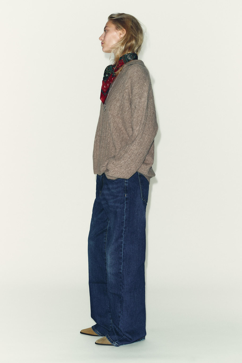 CABLE-KNIT POLO SWEATER - Zara фото 3