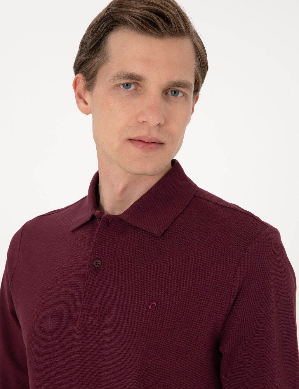 Bordo Slim Fit K_vr_lmaz Polo Yaka Basic Pike Sweatshirt - Pierre cardin фото 2