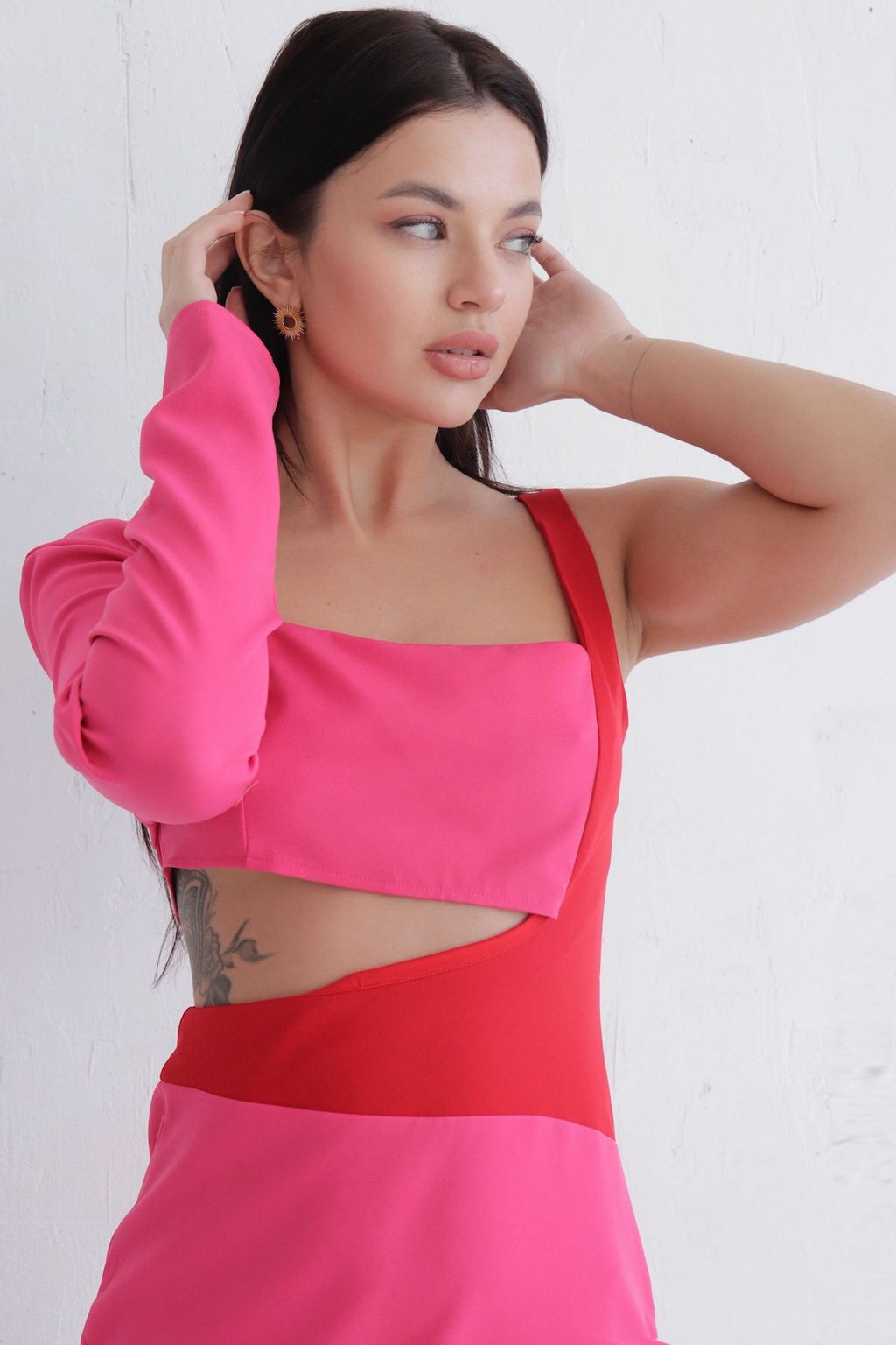 Платье розовое асимметричное - Martichelli фото 4