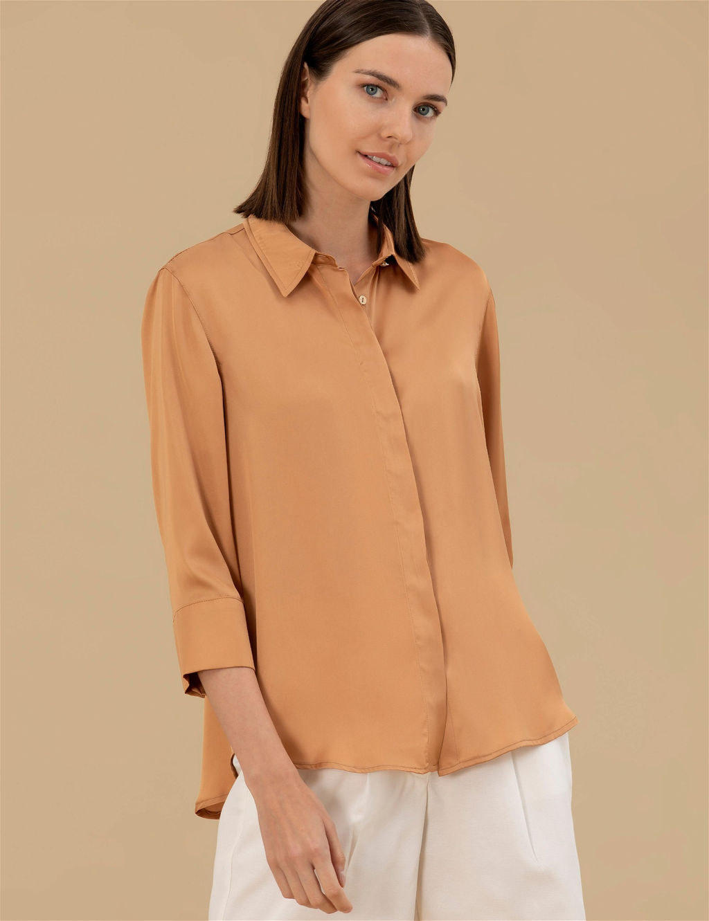 Kahverengi Comfort Fit Saten G_mlek - Pierre cardin фото 2