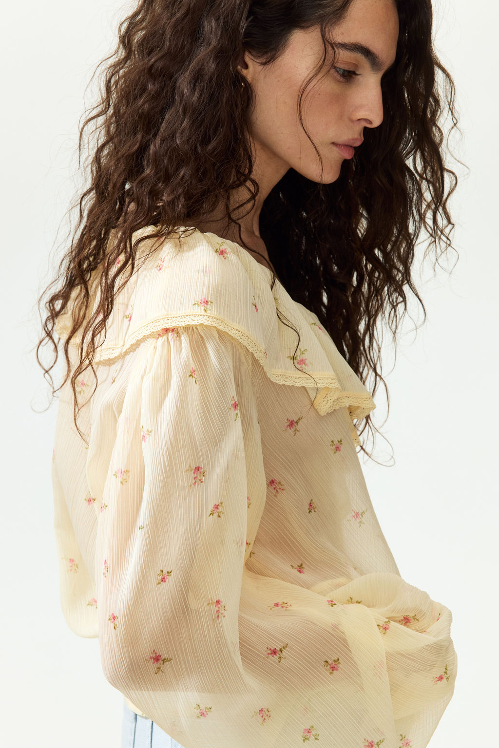 Blusa de gasa con efecto arrugado - H&m фото 2