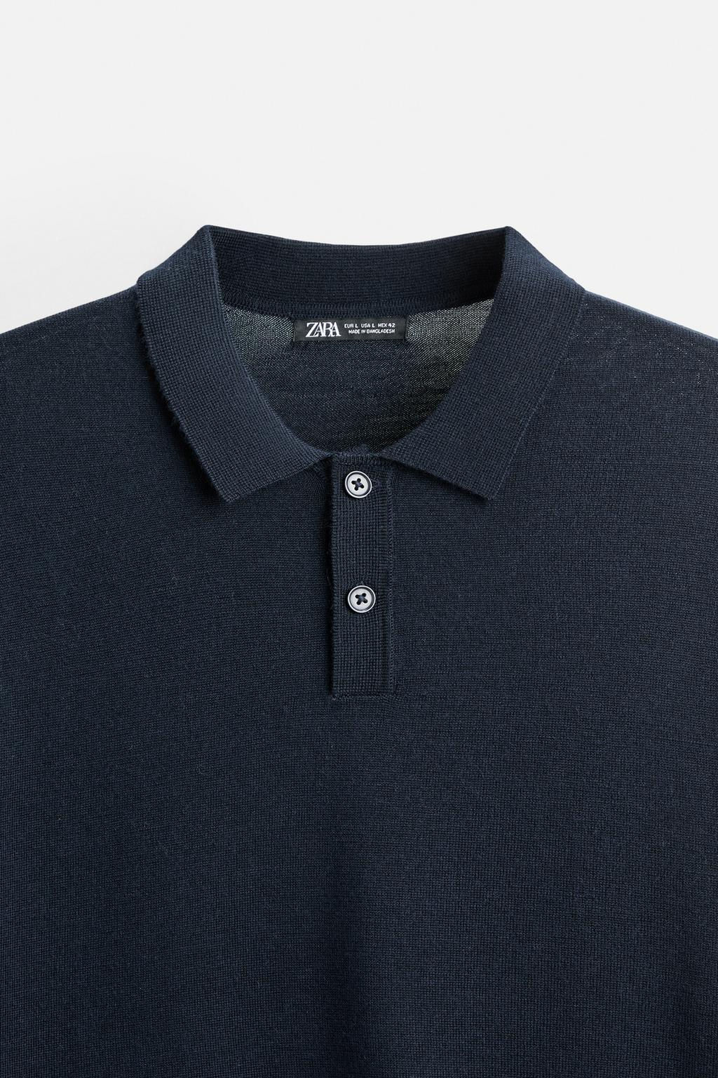 MERINO WOOL KNIT POLO SHIRT - Zara фото 16