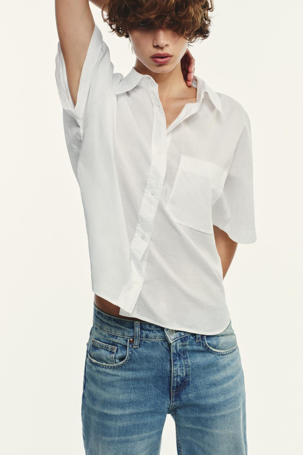 SEMI-SHEER COTTON SHIRT - Zara фото 2