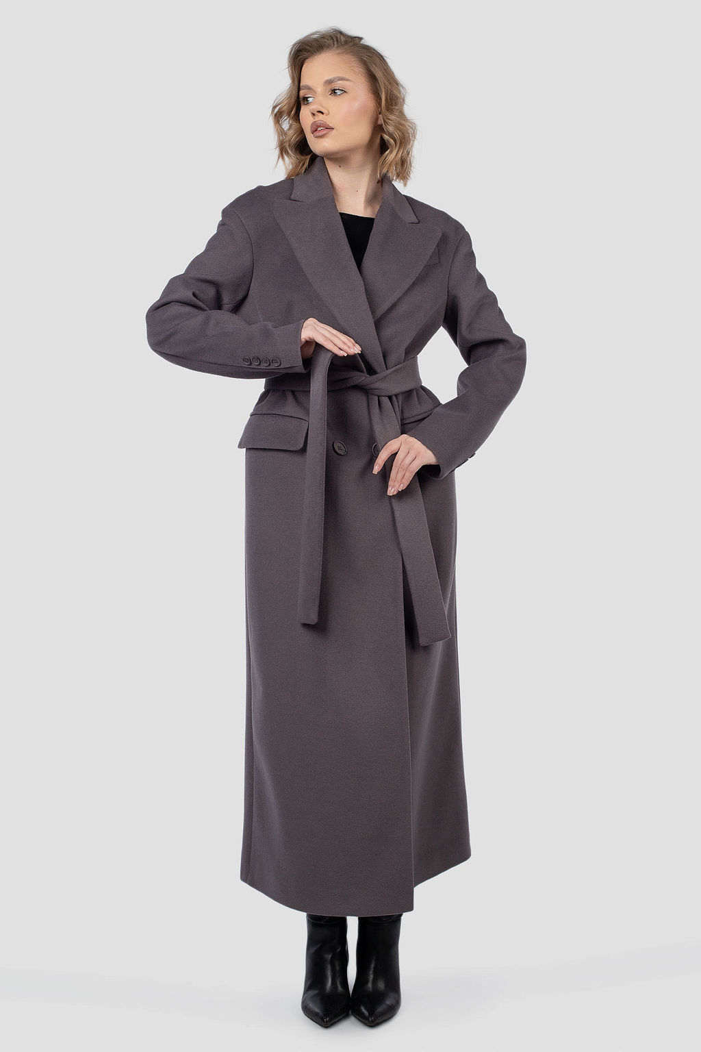 01-12174 Пальто женское демисезонное (пояс) - El podio фото 2