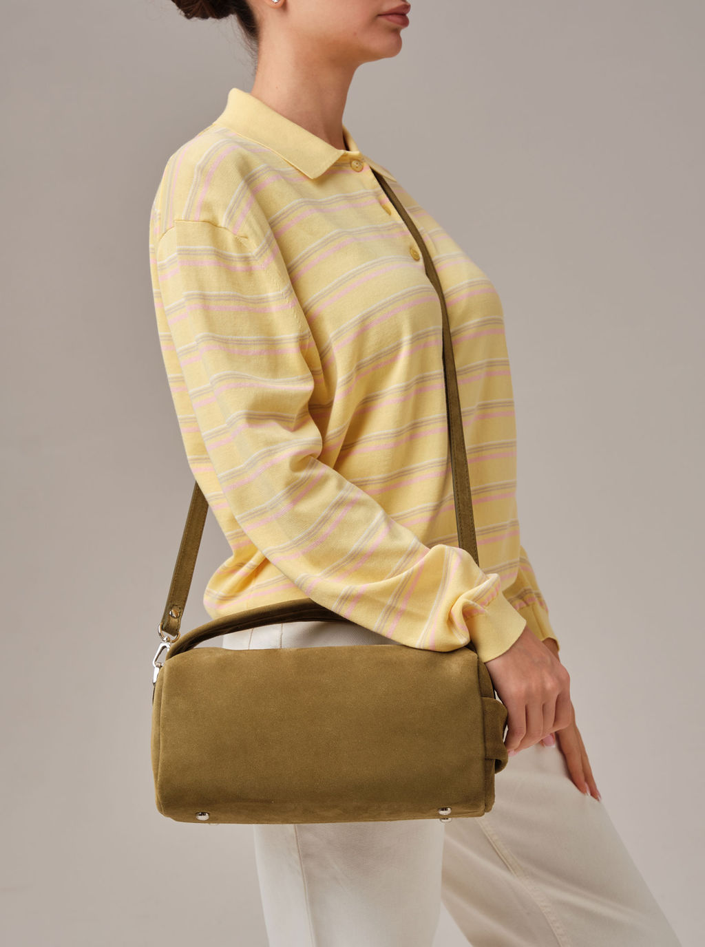 Замшевая сумка Solea DBR 31365 белый мох  фото 7