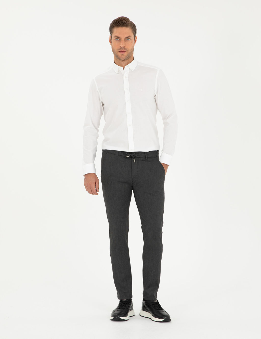 Beyaz Slim Fit Uzun Kollu G_mlek