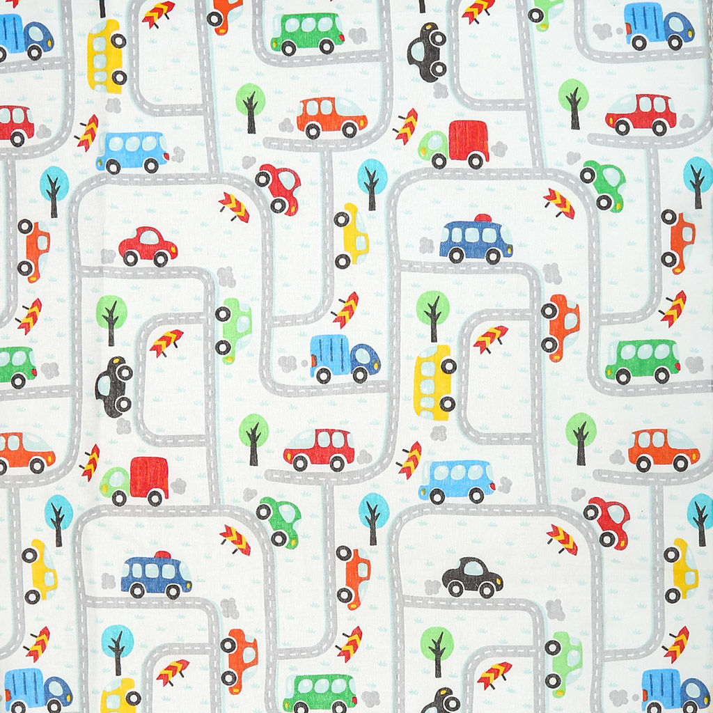 Простыня на резинке ясельная 60х120см Дорога, свесы 12см (100х50см), перкаль 110г/м2, хлопок 100%, упаковка классическая ПВХ 28х41см, Домашняя мода (Россия)  фото 2