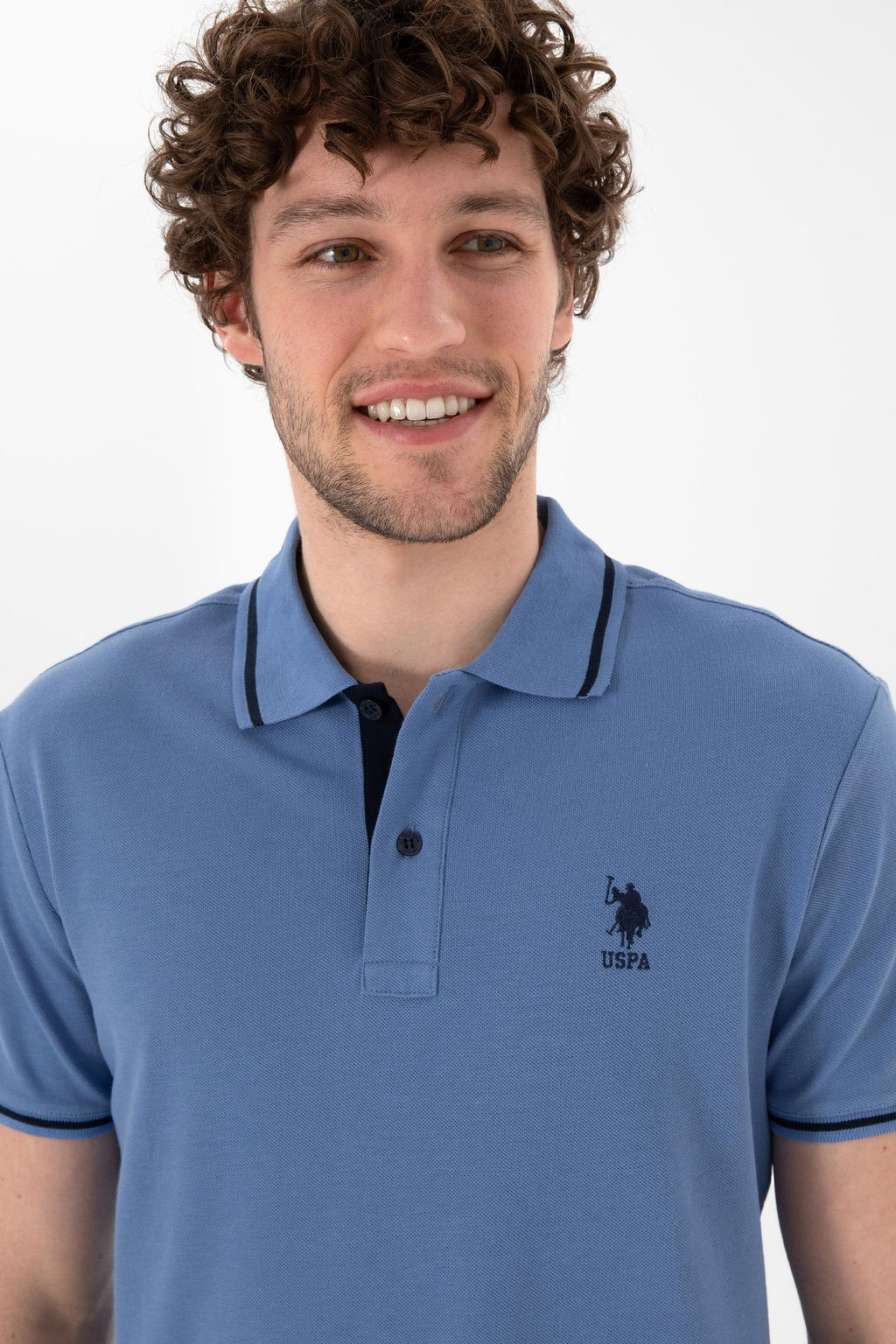 Erkek Slim Fit Polo Yaka Koyu Mavi Basic Ti__rt Sepette S_rpriz _ndirim - U.s. polo assn фото 3