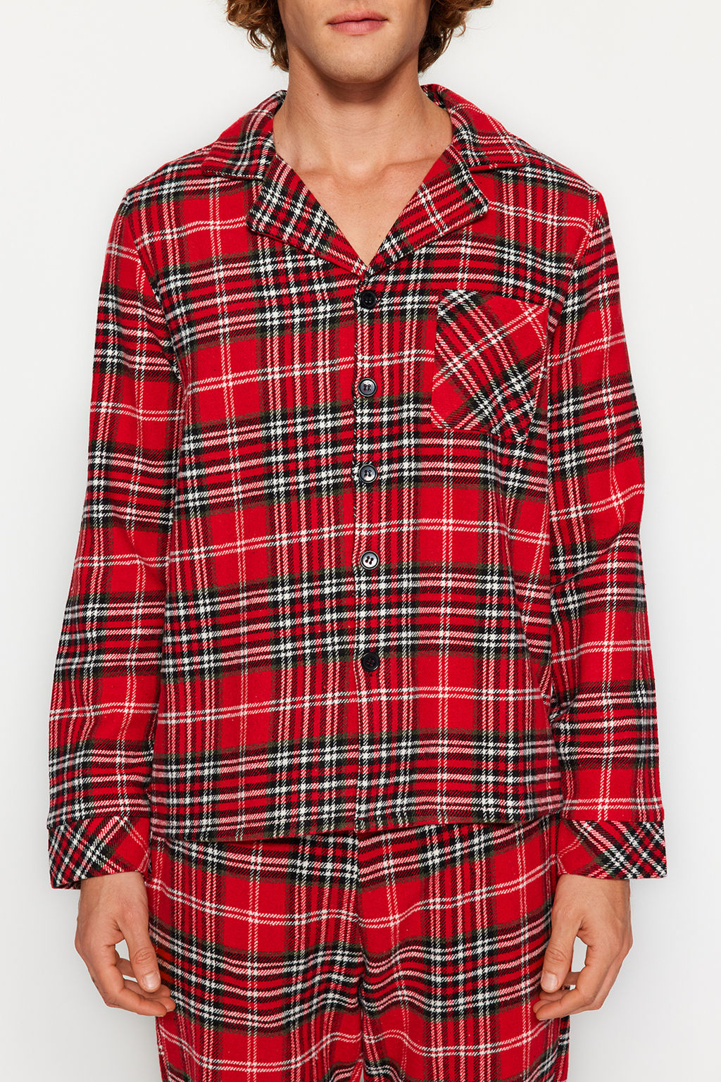 TRENDYOL MAN K?rm?z? Regular Fit Ekose Dokuma Pijama Tak?m? TMNAW24PT00019 - Trendyolmilla фото 3