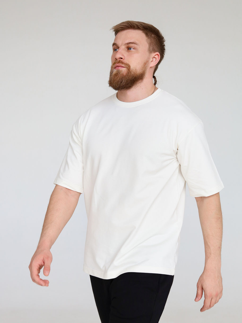 Футболка овер base unisex, тофу - Inzibe фото 10