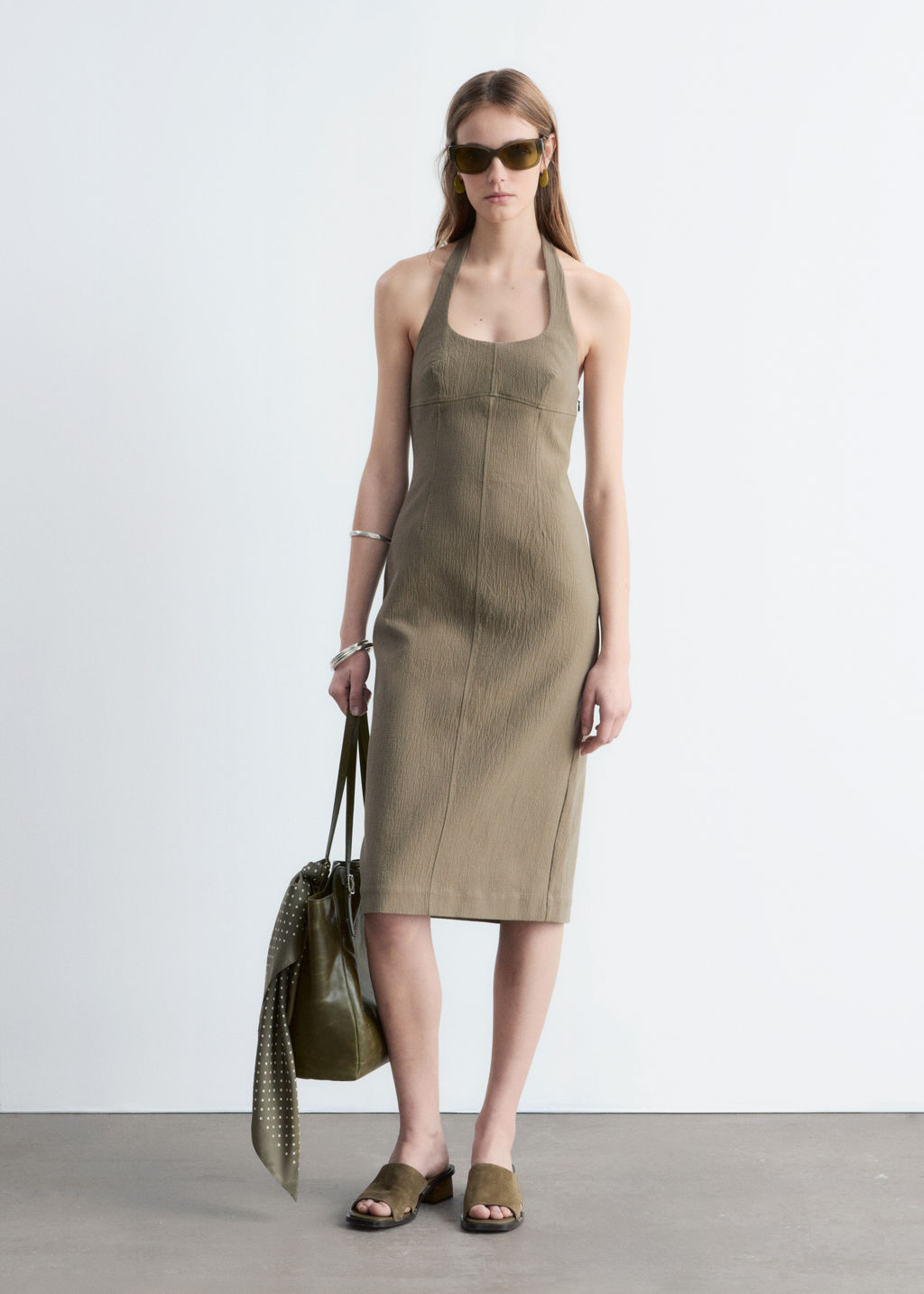 Vestido midi con cuello halter - H&m фото 2
