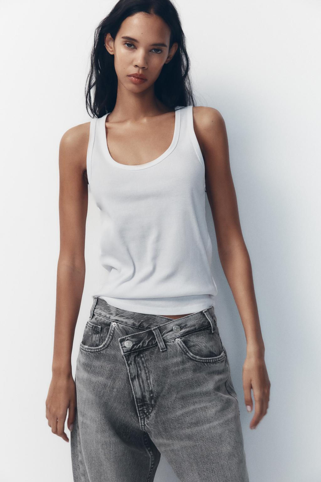 TRF MID-WAIST CROSSOVER BAGGY JEANS - Zara фото 3