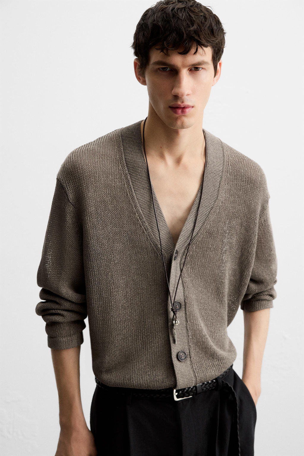 OPEN-KNIT TEXTURED CARDIGAN - Zara фото 5