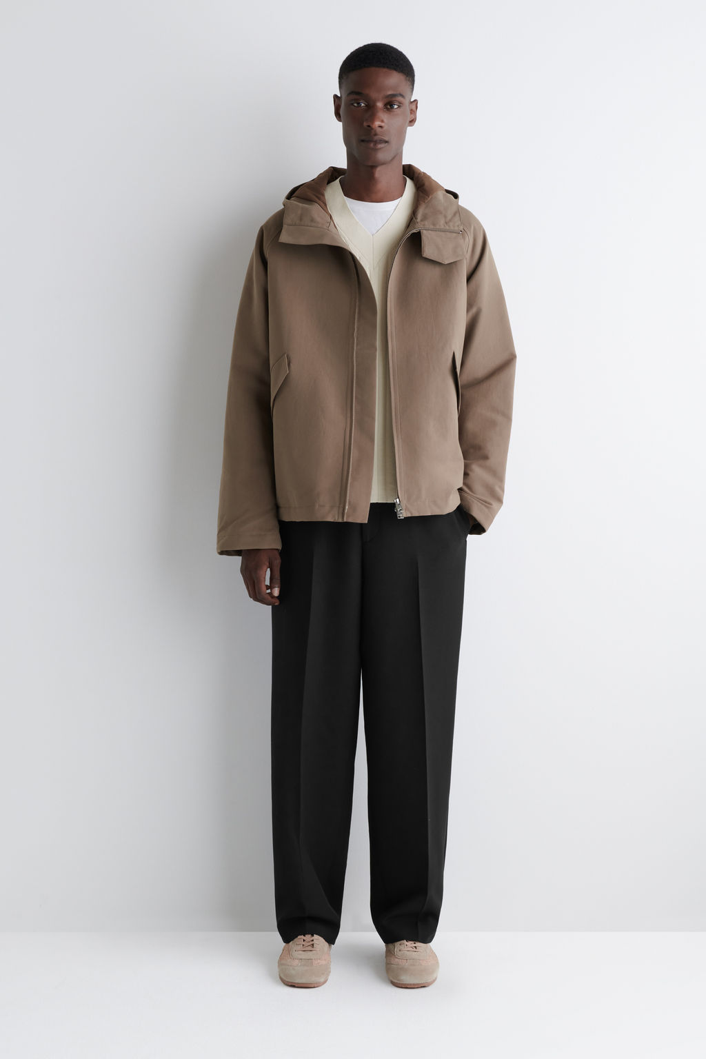 TECHNICAL COTTON HOODED JACKET