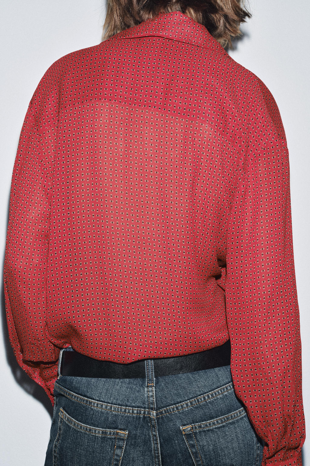 ZW COLLECTION PRINTED BLOUSE WITH BOW DETAIL - Zara фото 3