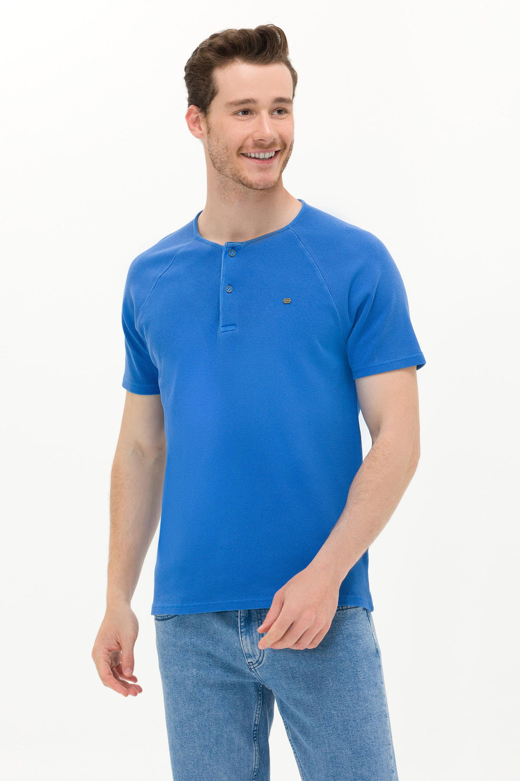 Erkek Saks Bisiklet Yaka Ti__rt