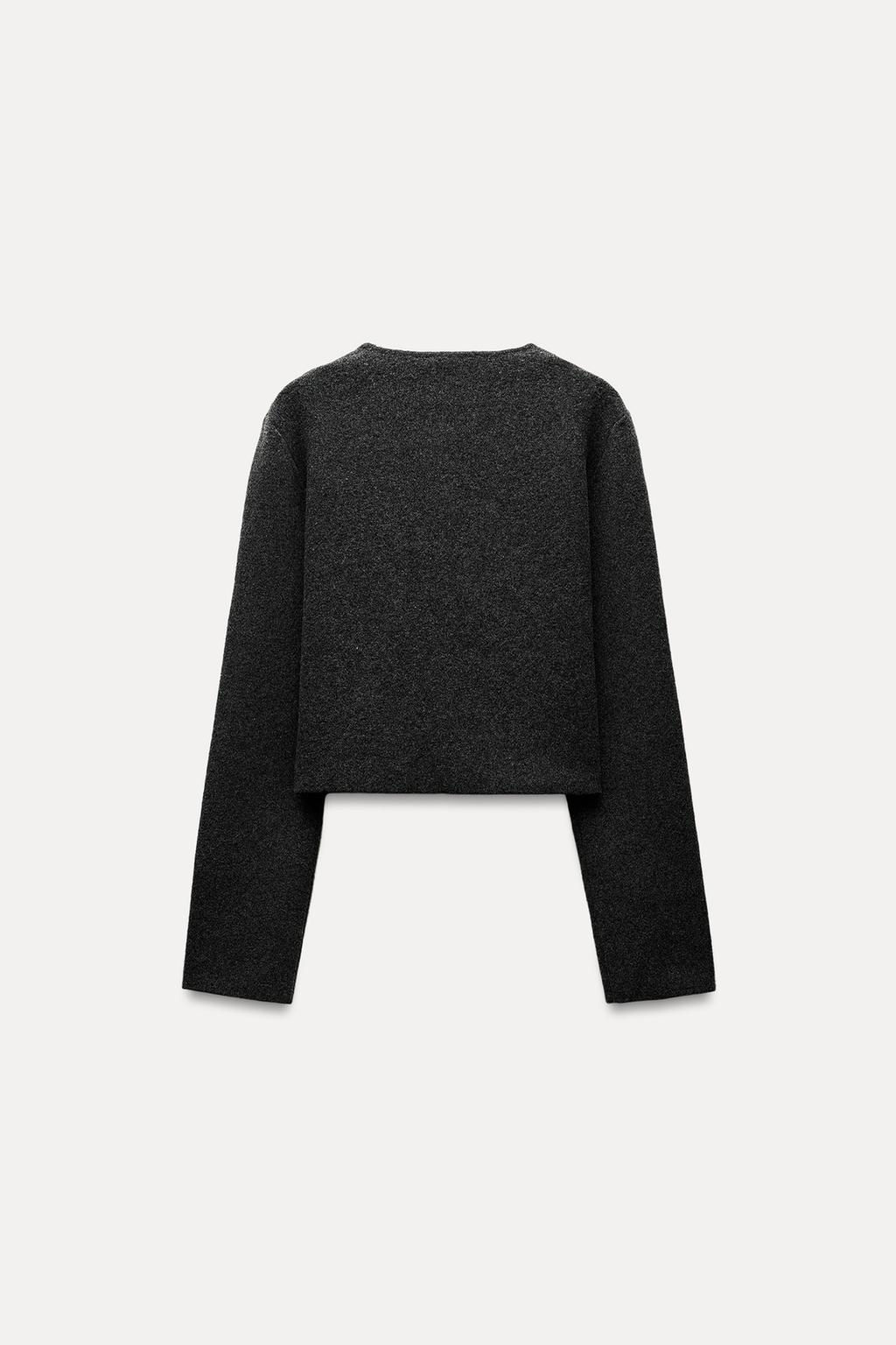 PLAIN KNIT CROPPED JACKET - Zara фото 5