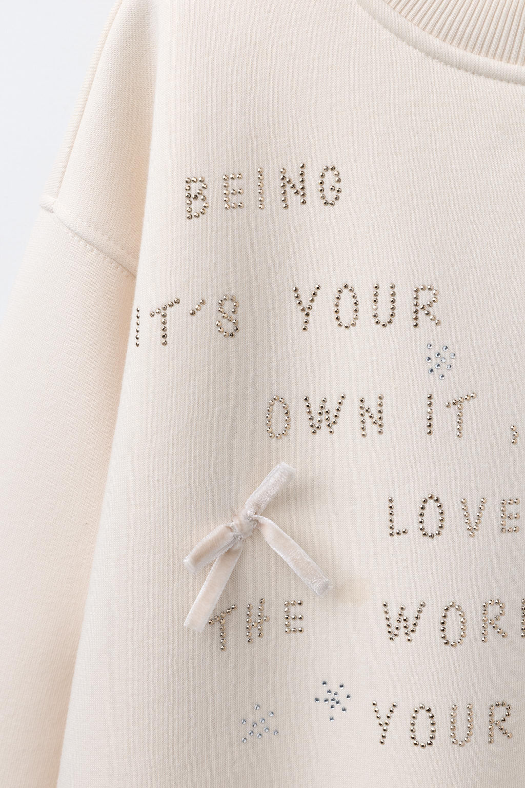 RHINESTONE SLOGAN SWEATSHIRT - Zara фото 3