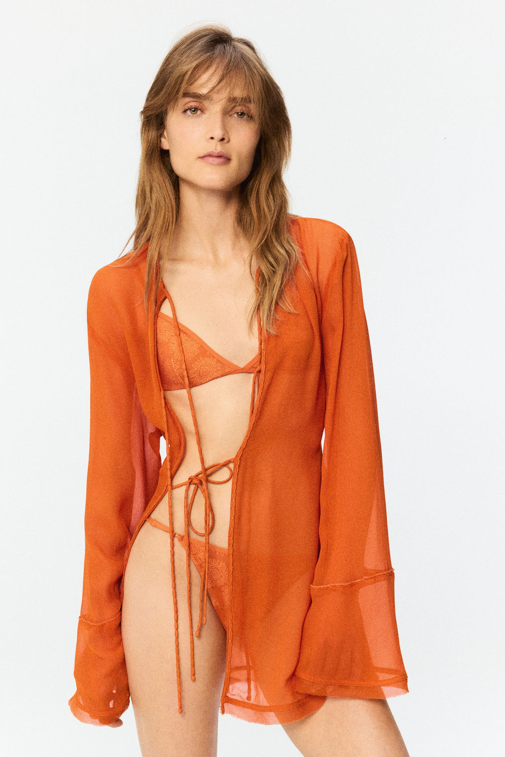 Blusa transparente con lazadas - H&m фото 3