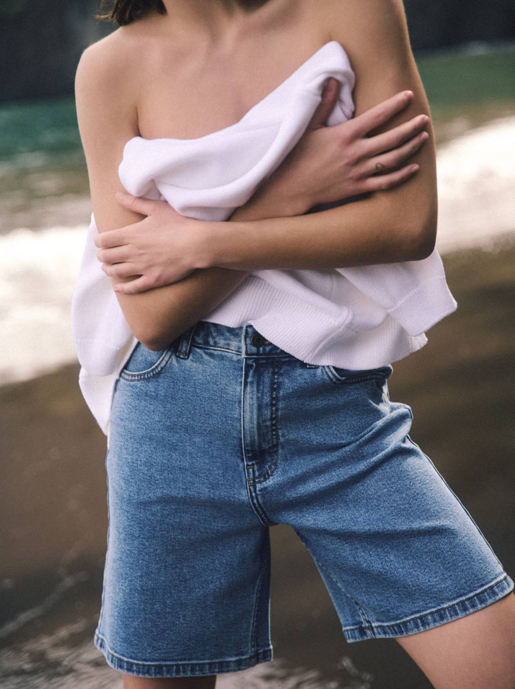 CONTE CON-643 Джинсовые шорты с высокой посадкой blue