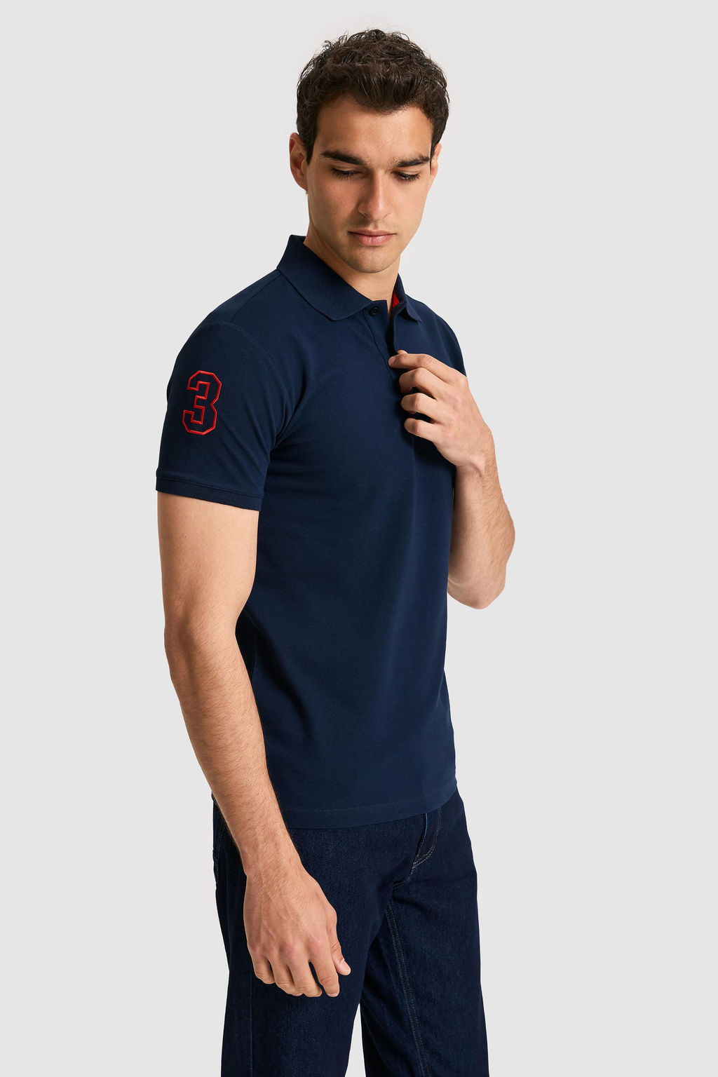 Erkek Slim Fit Polo Yaka Lacivert Basic Ti__rt - U.s. polo assn фото 3