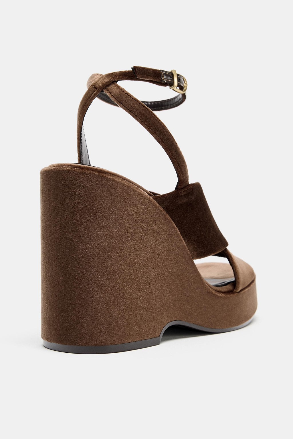 VELVET-EFFECT PLATFORM SANDALS - Zara фото 5