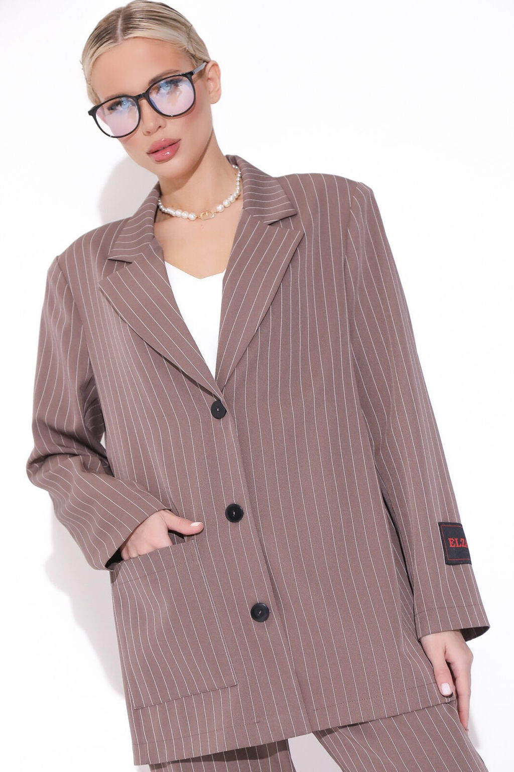 Пиджак Драйв (полоска/мокко)
