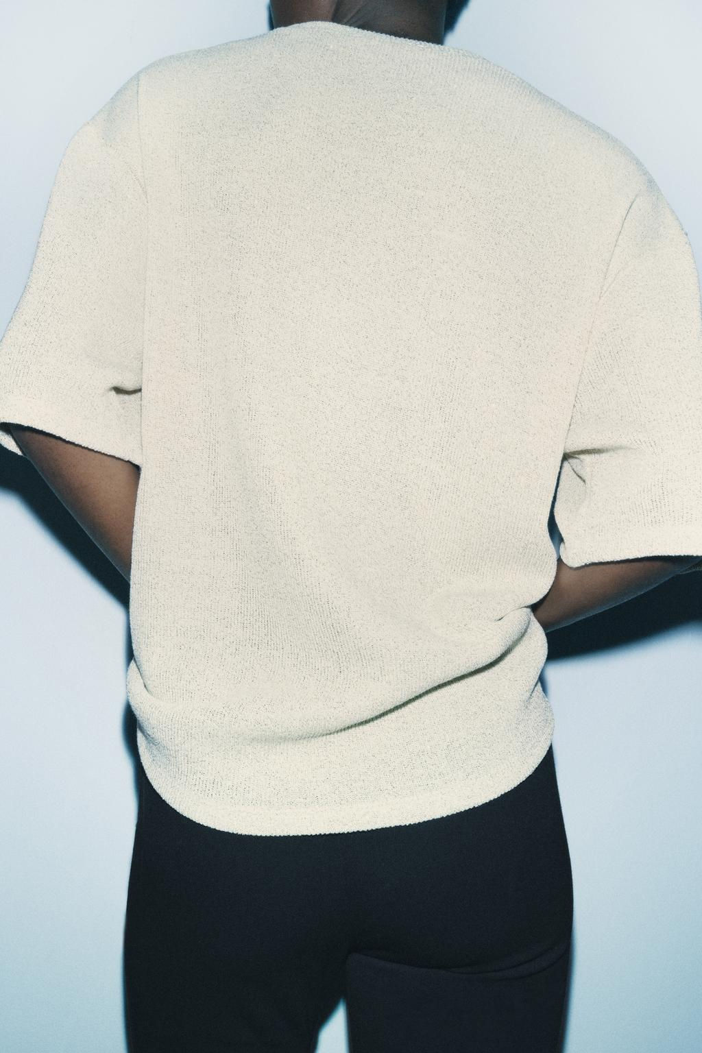 METALLIC THREAD SHORT SLEEVE TOP - Zara фото 10
