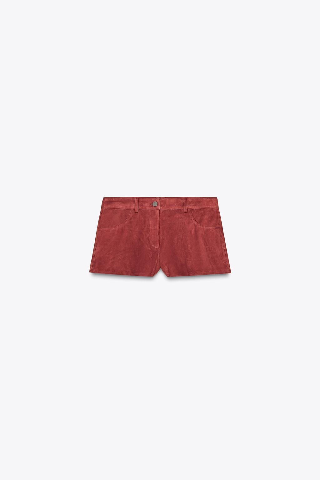 ZW COLLECTION LIMITED EDITION 100% SUEDE LEATHER SHORTS - Zara фото 4