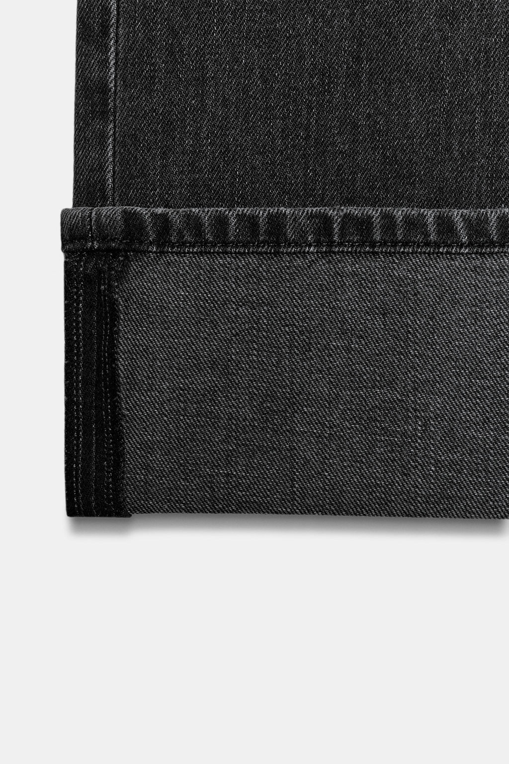 JEANS TRF RECTOS FOLD UP TIRO MEDIO / Negro - Zara фото 8