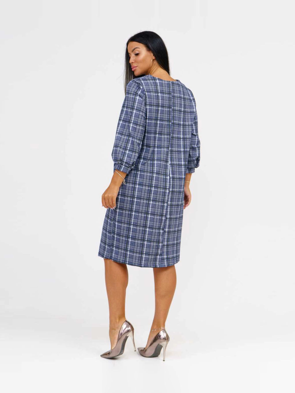 Платье женское, цвет синий белый