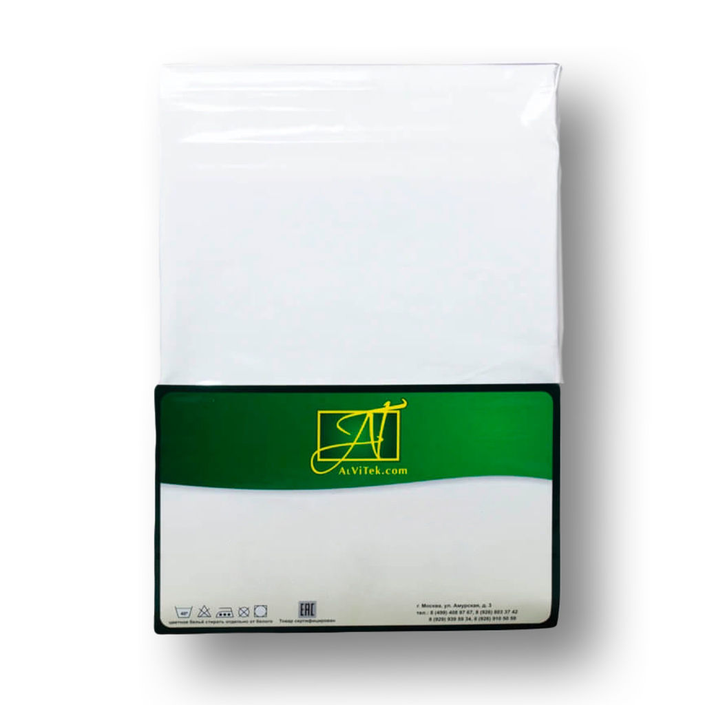 ПР-СО-260-БЕЛ Белая Простынь ткань Сатин однотонный 220х260