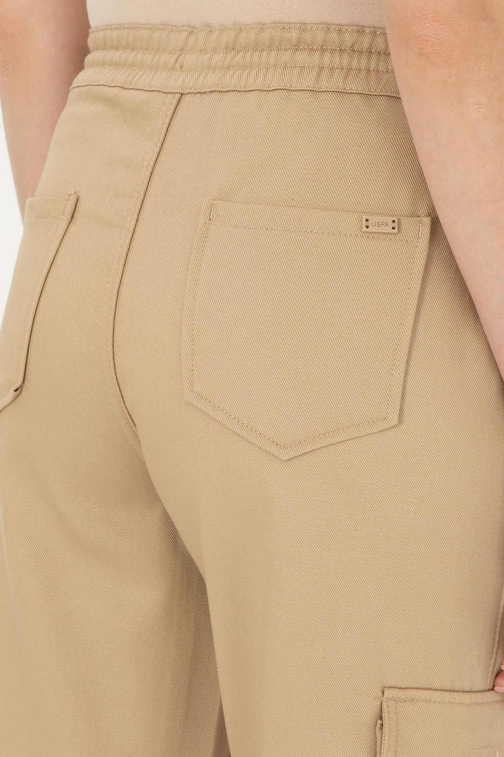 Женские брюки песочного цвета из парусины Неожиданная скидка в корзине - U.s. polo assn фото 6