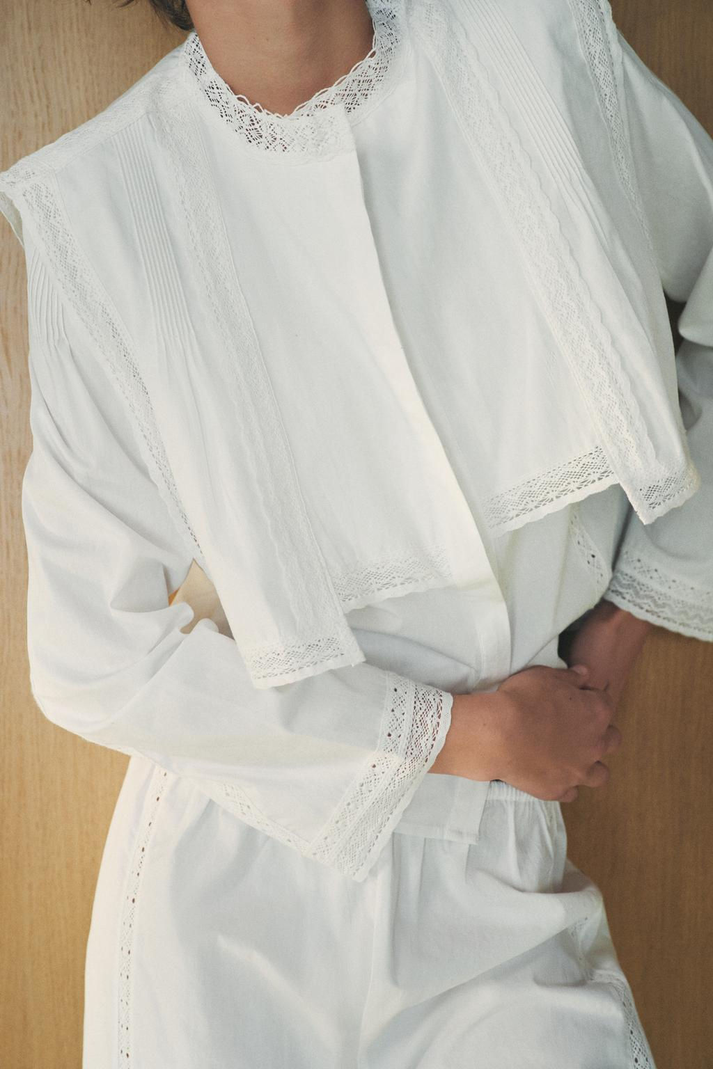 LACE COTTON SHIRT - Zara фото 2