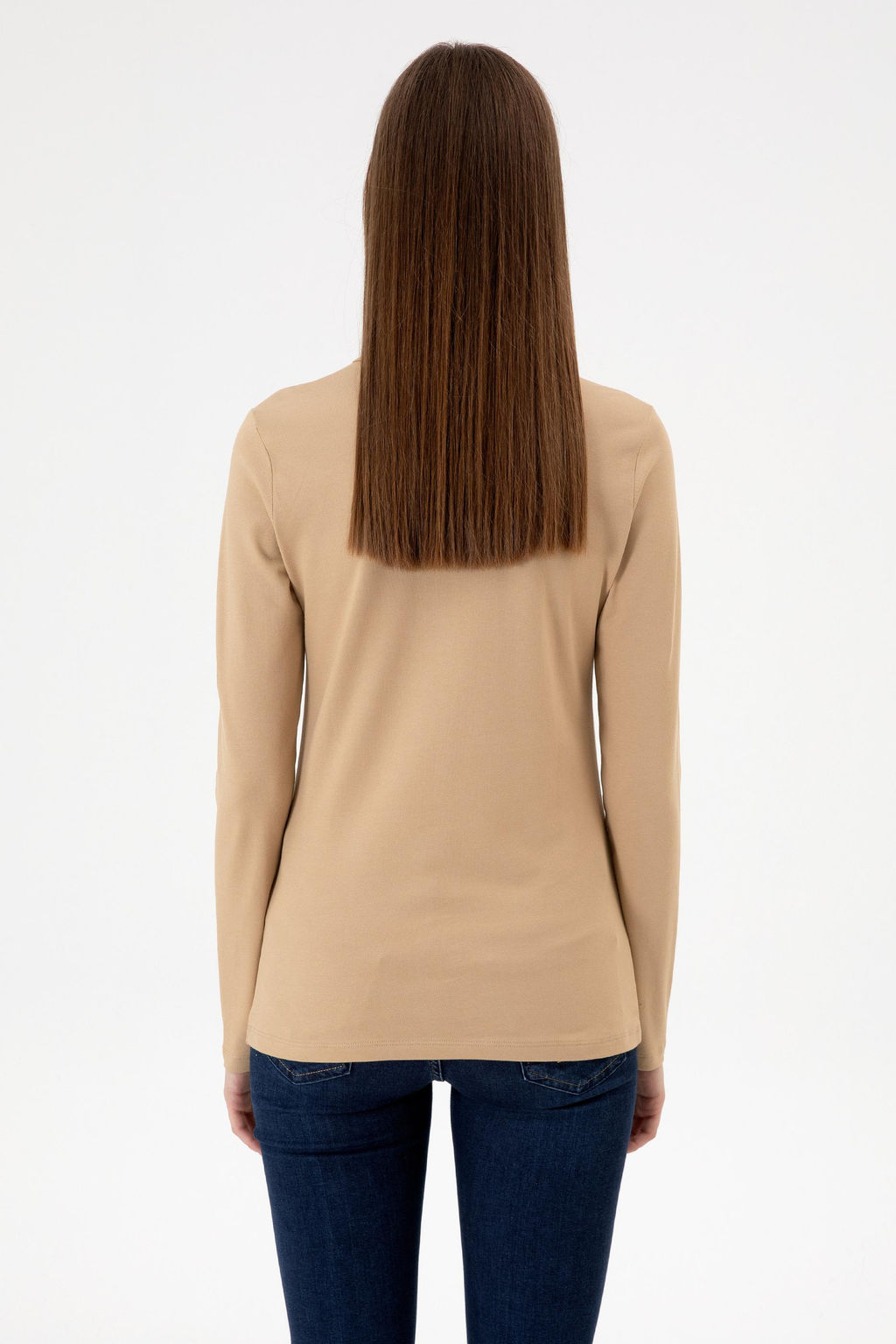 Kad_n Kum Basic Polo Yaka Sweatsh_rt