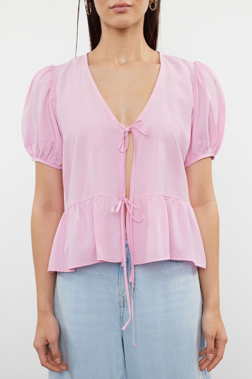 Pembe Baglamal? Dokuma Gomlek TWOSS24GO00237