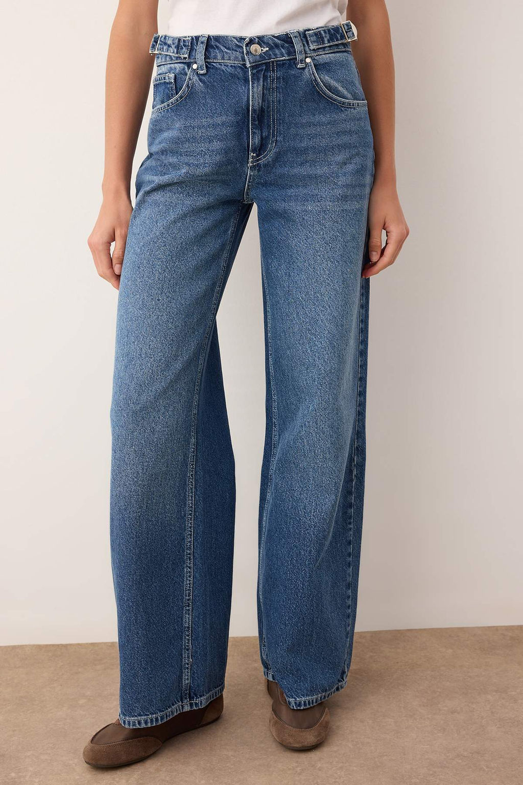Mavi Dusuk Bel Cep Detayl? Wide Leg Genis Paca Jeans TWOAW26JE00173 - Trendyolmilla фото 3