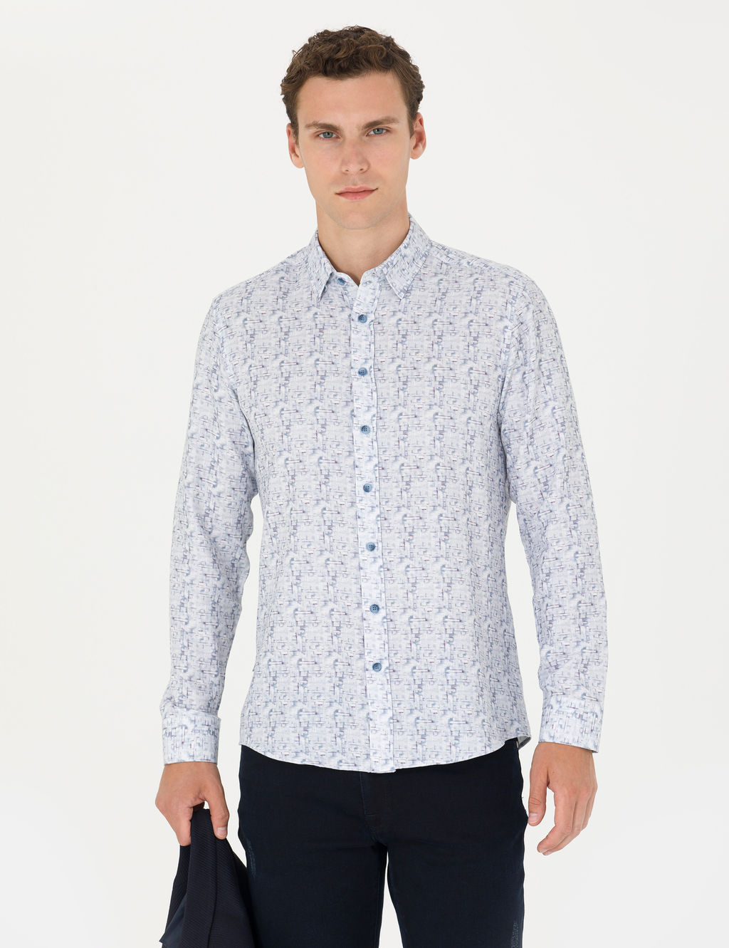 Mavi Slim Fit Uzun Kollu G_mlek