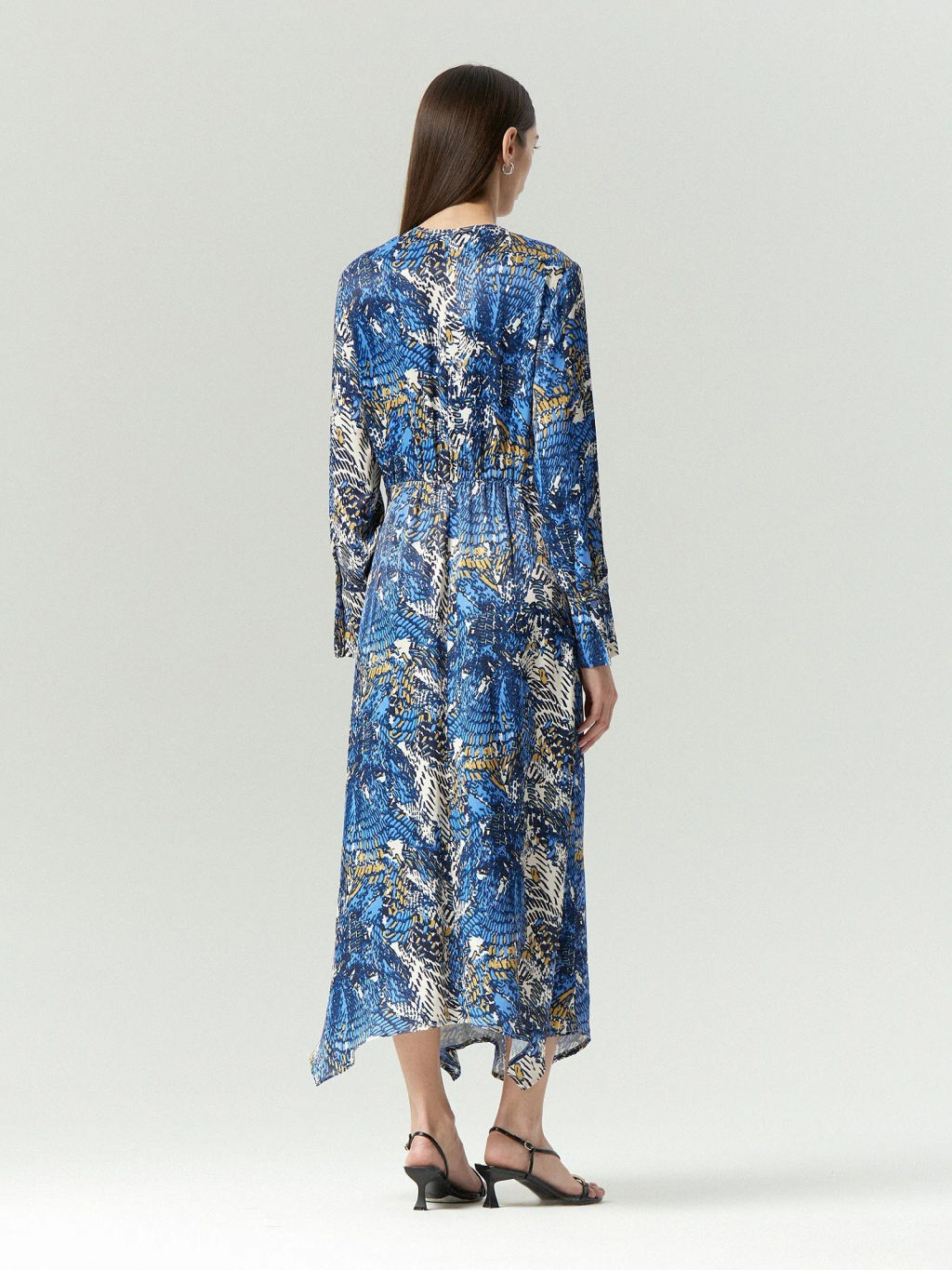 Платье макси из 100% вискозы, PL1625/orbital - Emka фото 5