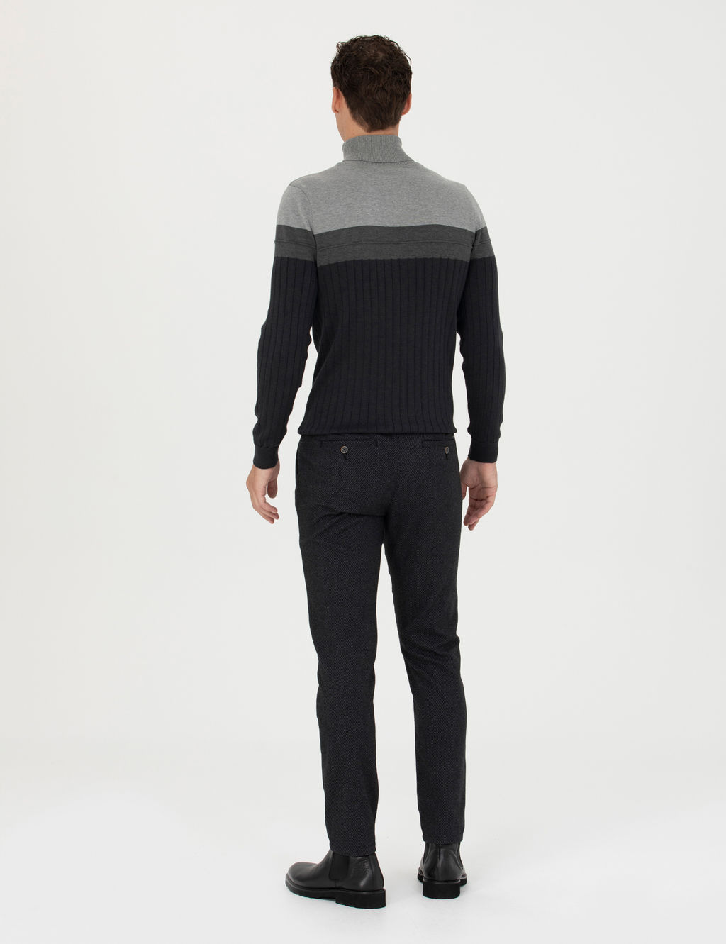 Siyah Slim Fit Kanvas Pantolon
