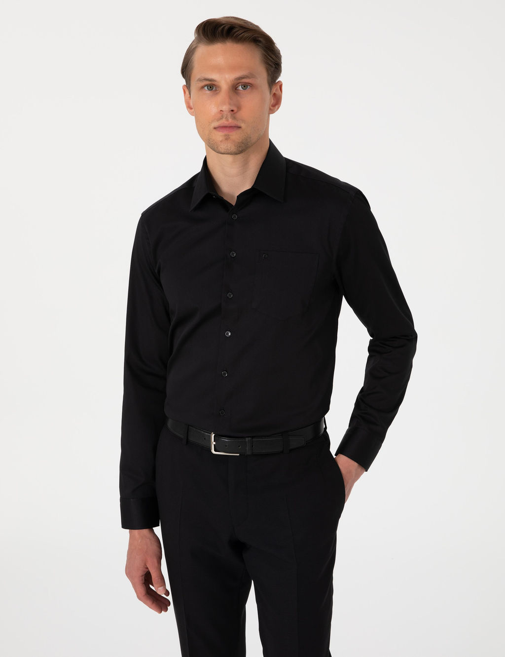 Siyah Regular Fit Uzun Kollu Basic G_mlek - Pierre cardin фото 8