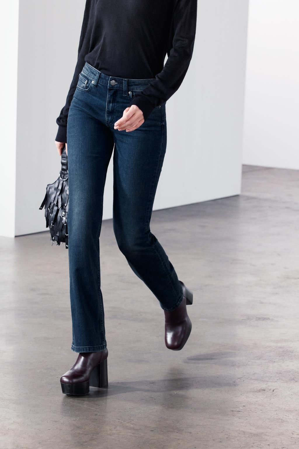 ZW COLLECTION BOOTCUT FULL LENGTH MID-WAIST JEANS - Zara фото 5