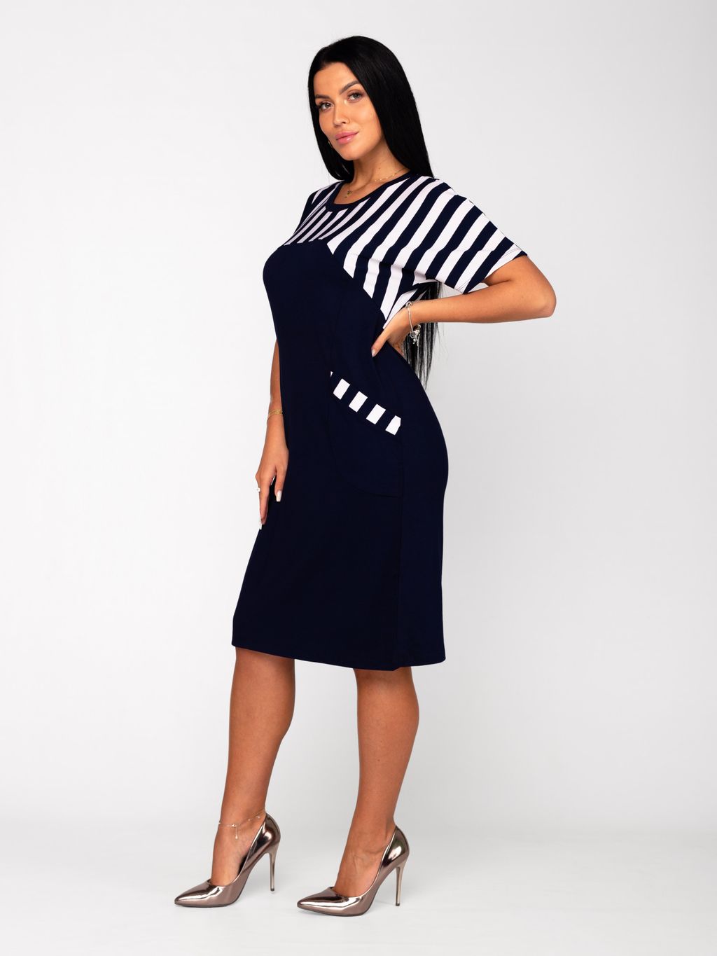 Платье женское вискоза ЭЛИЗАБЕТ ШИРОКАЯ ПОЛОСА - Domtrik фото 4