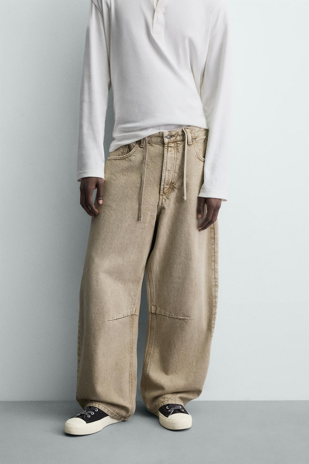 WASHED BARREL FIT TROUSERS - Zara фото 12