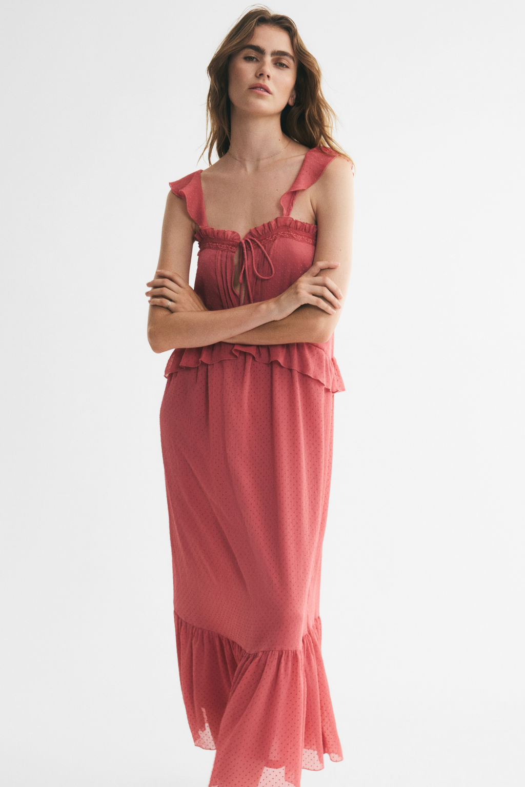 Vestido de plumeti con volantes - H&m фото 3