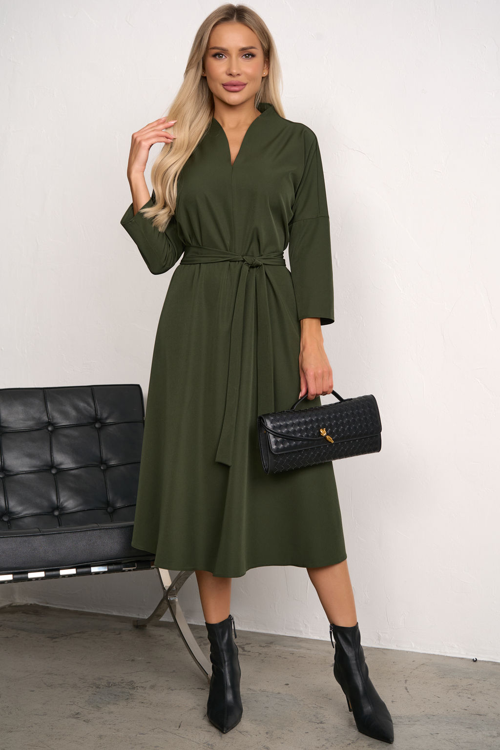 Платье Турин (оливковый) Р11-1222/6