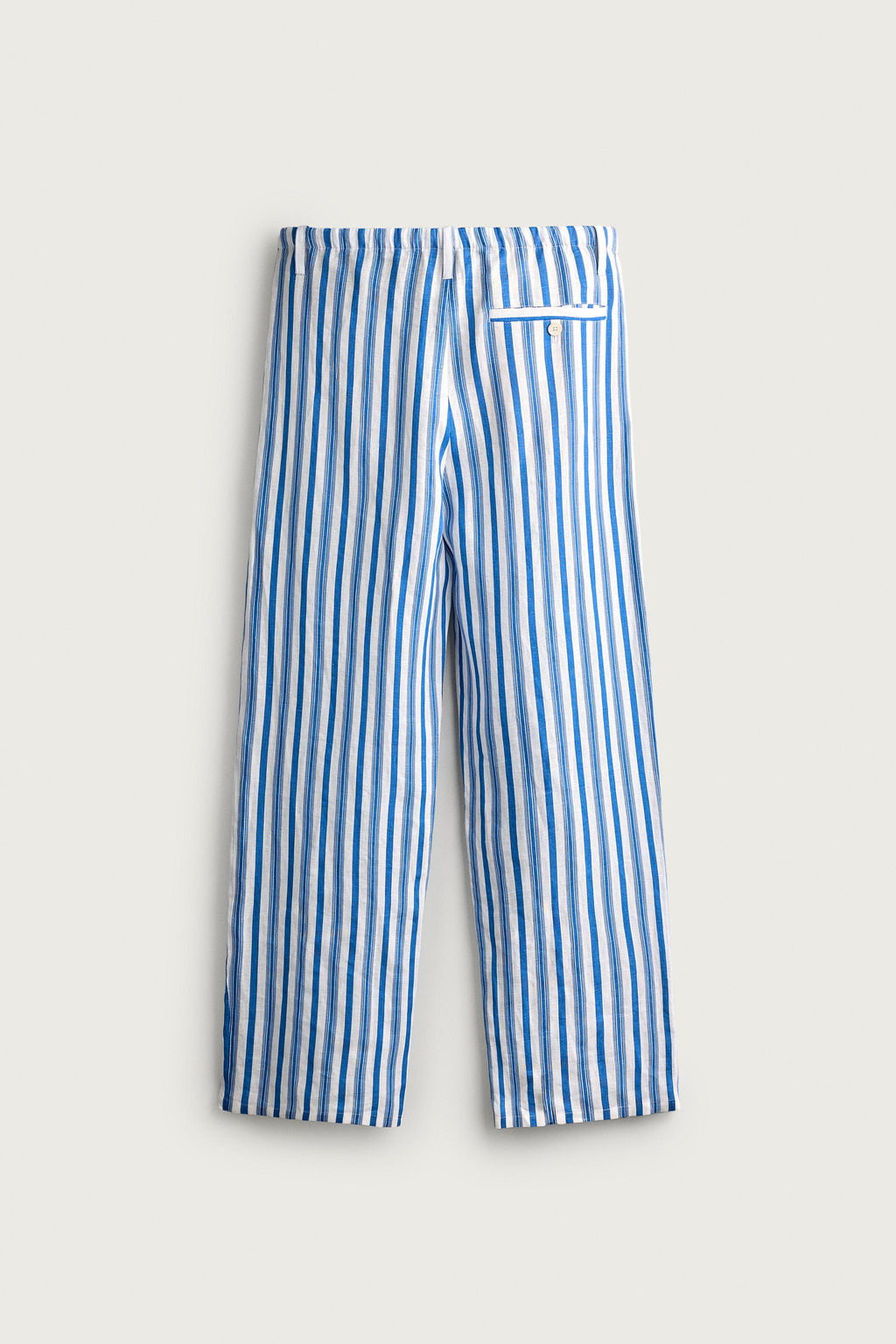 PANTAL?N RELAXED FIT 100% LINO / Marino / Blanco - Zara фото 8