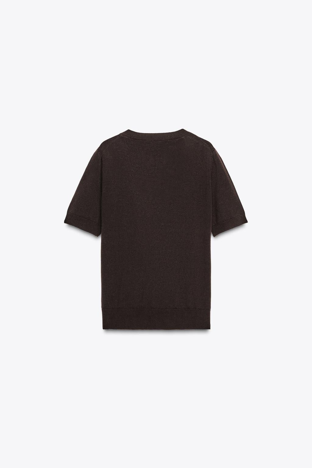 100% WOOL SHORT SLEEVE TOP - Zara фото 6