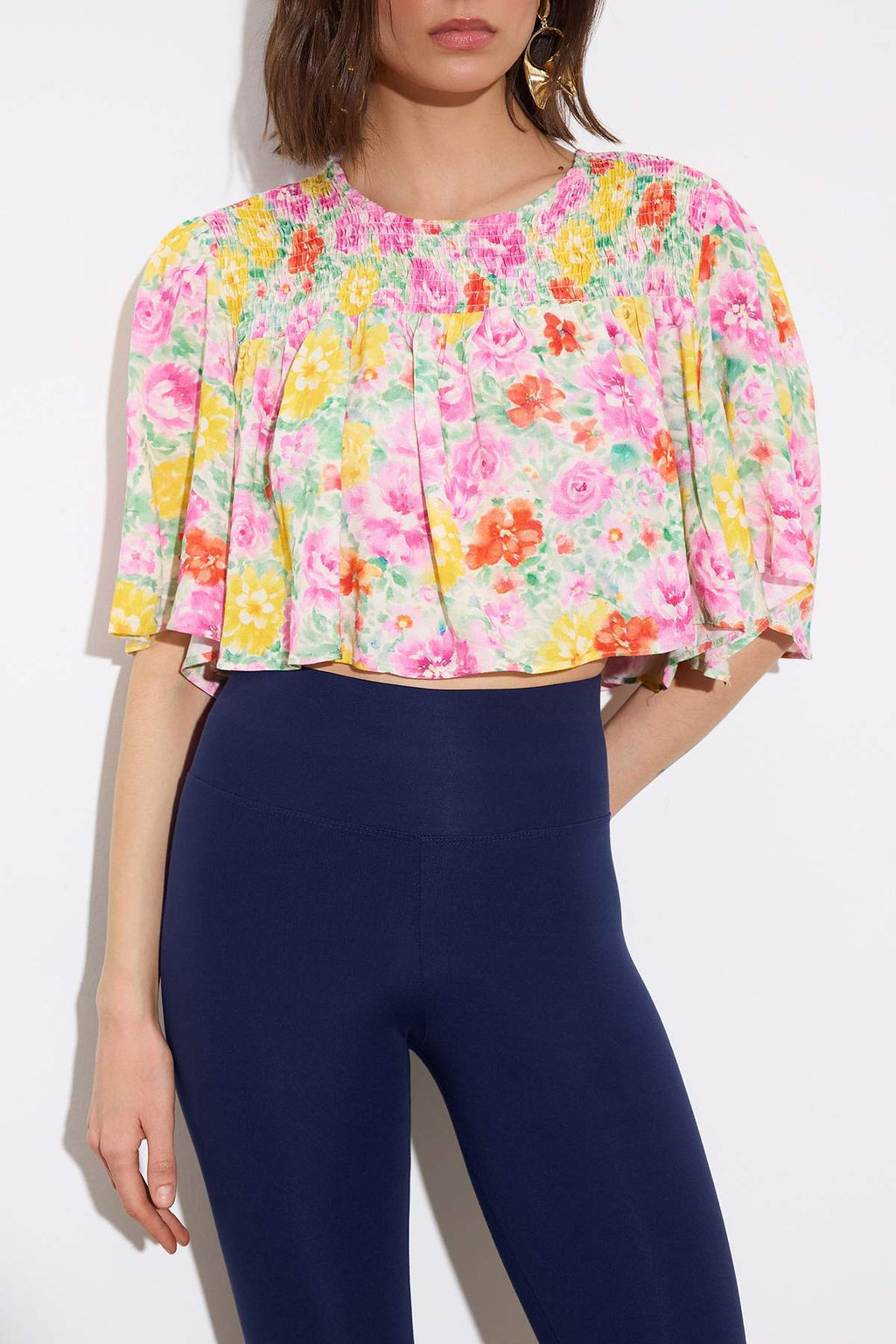 Limited Edition Pembe Cicekli Viskon Dokuma Bluz TWOSS26BZ00551 - Trendyolmilla фото 4